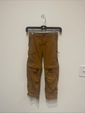 Boys QUECHUA Convertible Cargo Pants - Brown